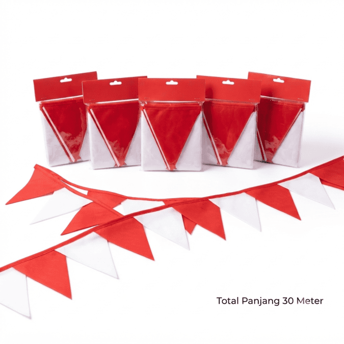 Bendera Segitiga Merah Putih Kain Spunbond